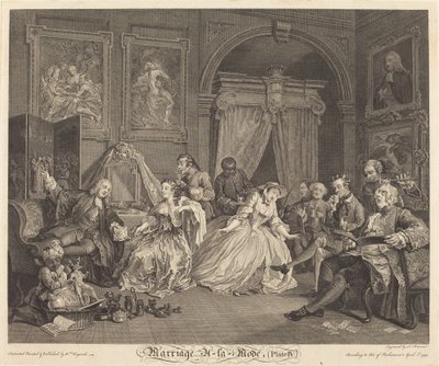 Bir Modda Evlilik: pl.4 by Simon Francois Ravenet I after William Hogarth