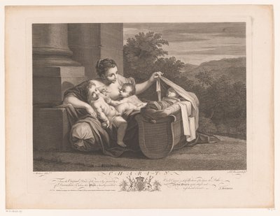 hayır kurumu Hayır kurumu (nesne üzerindeki başlık) Devonshire koleksiyonundan on yedinci yüzyıl resimleri (seri başlığı) by Simon François Ravenet (le vieux)