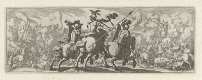 Drie cavaleristen bij een veldslag bir araya olifanten Cavallerie (dizi adı) Phoebus