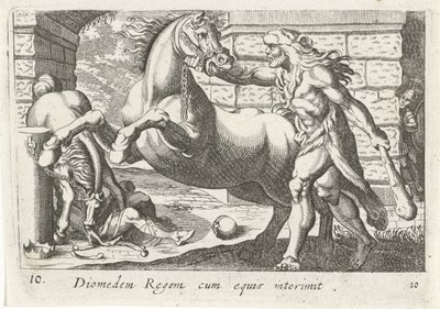 Herkül temt de paarden van Diomedes Atlı Kral Diomedes (nesne üzerindeki başlık) Herkül