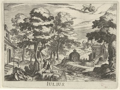 Temmuz Julius (nesne üzerindeki başlık) On iki ay (dizi başlığı) by Simon Frisius