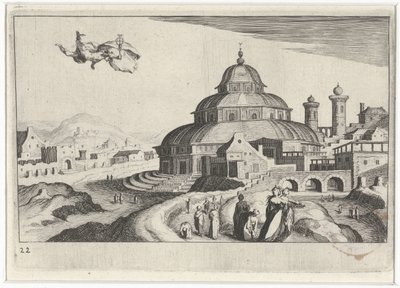Merkür ile şehir manzarası Güney Avrupa manzaraları (dizi başlığı) Topographia variarum Regionum (dizi başlığı) by Simon Frisius