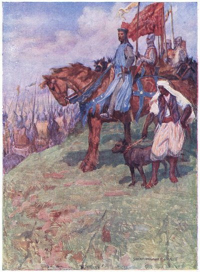 İyi kral, dağın yaklaşık yarısında at sırtında oturuyordu. by Simon Harmon Vedder