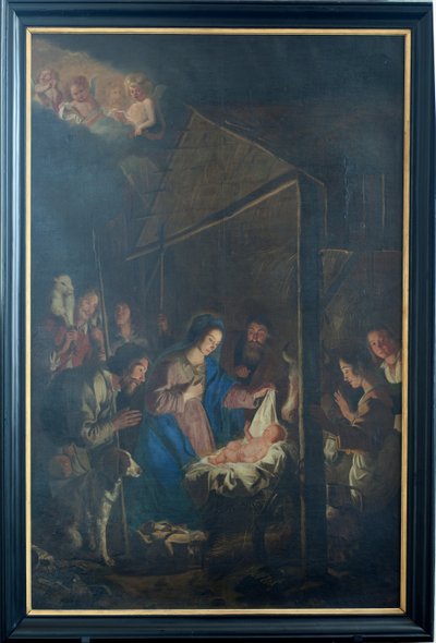 Parish kilisesi (Yükseliş Kilisesi Our Lady of). İç mekan. tablo. Noel sahnesi. Simon DePaepe. Menşei manastır Ename (?). by Simon II de Pape