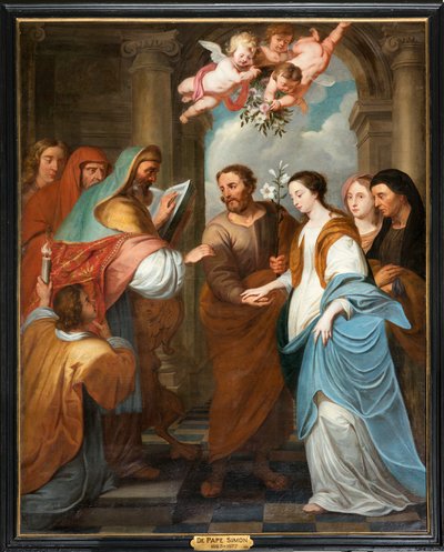 Bölge kilisesi (Parochiekerk Sint-Eligius). Simon De Pape. 3 Bakire Nişanı. 17. yüzyıl. by Simon II de Pape