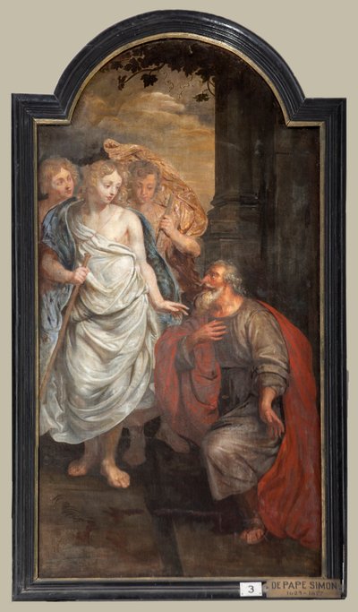 Bölge kilisesi (Sint-Walburgakerk). Boyama, triptik. Simon De Pape (?). Hıristiyan kölelerin Türklere kurtuluşu. by Simon II de Pape