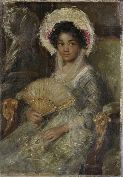 Hayranı Olan Genç Kadın, c. 1906 (tuval üzerine yağlı boya) by Simon Maris