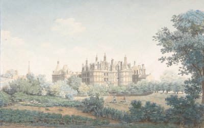 Chambord Şatosu Güneybatıdan Görüldüğünde, 18. yüzyıl. by Simon Mathurin Lantara