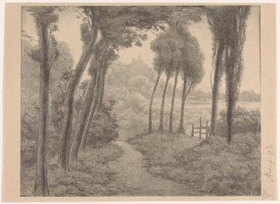 Orman yolu ile manzara by Simon Moulijn (signed by artist)