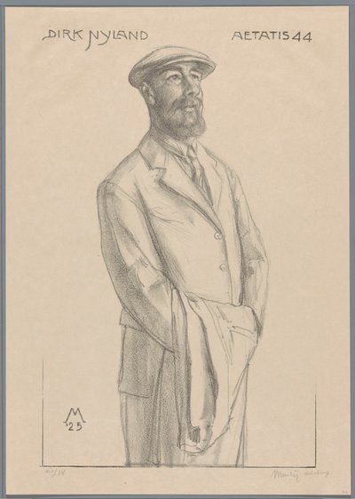 Dirk Hidde Nijland'ın kolunda ceketli portresi by Simon Moulijn (signed by artist)