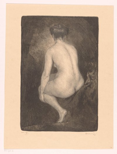 Oturan çıplak kadın by Simon Moulijn (signed by artist)