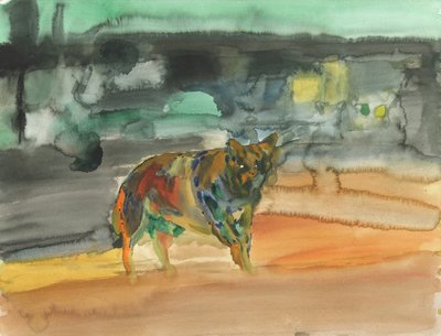 Şehir Çakalı, 2019 (kağıt üzerine suluboya ve guaj) by Simon Neville
