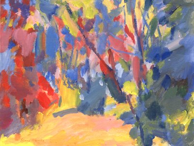 Woodland Pathway 18, 2023 (tuval üzerine akrilik panel) by Simon Neville