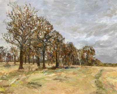 Woodland, Richmond Park no 6, 2022 (tuval üzerine yağlıboya) by Simon Neville