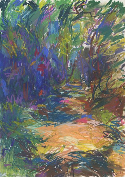 Woodland pathway no 24, 2024 (kağıt üzerine pastel) by Simon Neville
