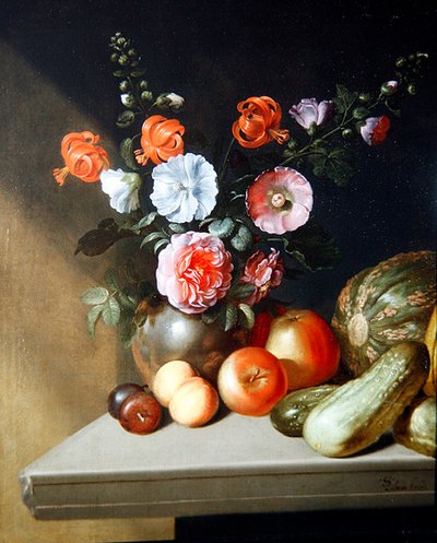 Güller, Delphiniumlar ve Zambaklar ile Natürmort by Simon Peter Tilmann