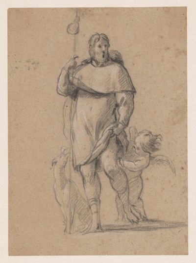 Köpek ve melek ile St. Rochus by Simon Vouet