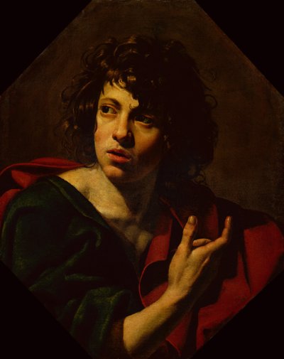 Aziz John the Evangelist (tuval üzerine yağlı boya) by Simon Vouet