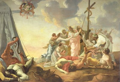 Brazen Serpent, sağ kısım (tuval üzerine yağlı boya) by Simon Vouet
