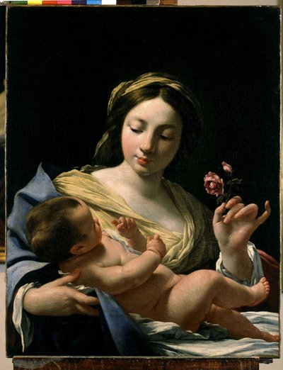 Bakire ve Çocuk İsa (tuval üzerine yağlı boya) by Simon Vouet