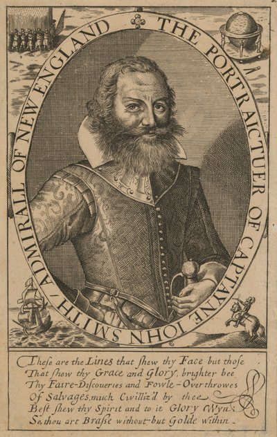 John Smith (1579/80-1631), c.1617 (gravür) by Simon de (after) Passe