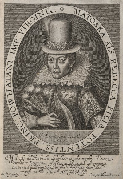Pocahontas (1595-1617 civarı) by Simon de Passe