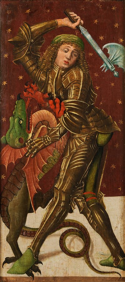 Aziz George ejderhayı öldürüyor by Simon von Taisten