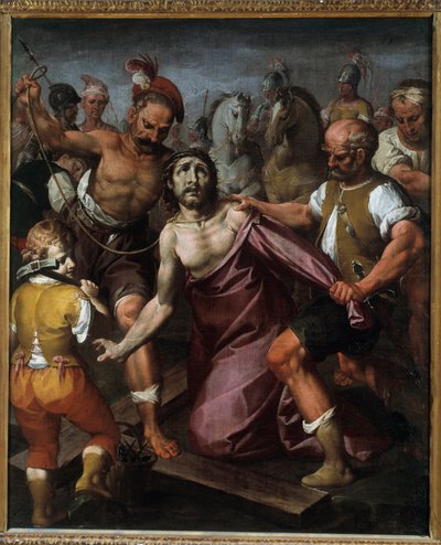 İsa giysilerini çıkardı (tuval üzerine yağlı boya, c.1615) by Simone Barabino