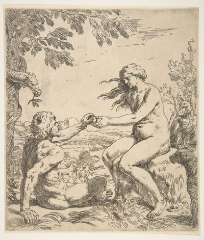 Adem ve Havva, M.Ö. 1639. by Simone Cantarini
