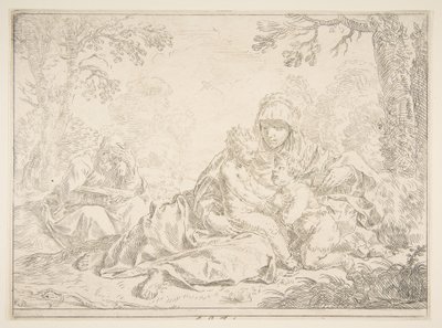 Vaftizci Yahya ile Kutsal Aile, ca. 1637-1640. by Simone Cantarini