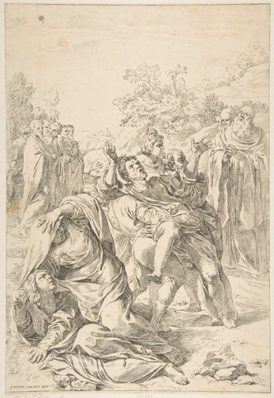 Aziz Benedict bir iblisi kovuyor, ca. 1637-1639. by Simone Cantarini