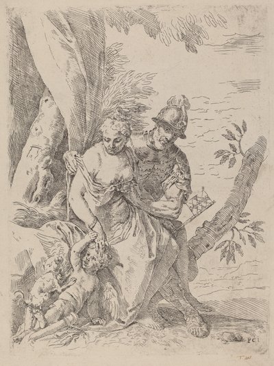Mars, Venüs ve Aşk Tanrısı by Simone Cantarini after Veronese