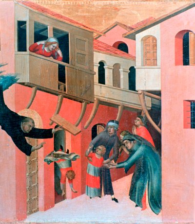 Kutsanmış Agostino Novello Altarpiece, detay, 1324 by Simone Martini