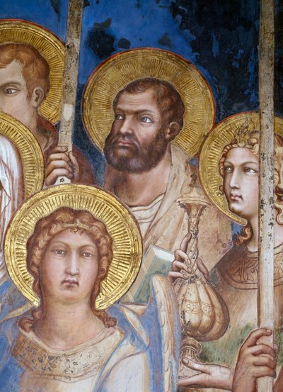 Maesta, azizlerin detayı, 1315 fresk by Simone Martini