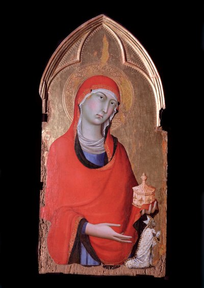 Orvieto poliptych, Mary Magdalene ve donör -Tempera ahşap üzerine, c.1321 by Simone Martini