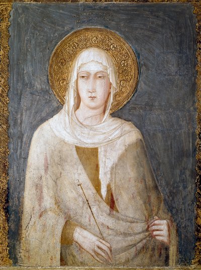 Antakya Aziz Margarita (eski adıyla St. Clair) Simone Martini Dim tarafından fresk. 120 cm. 1322 civarında. Assisi (Assisi), San Francesco