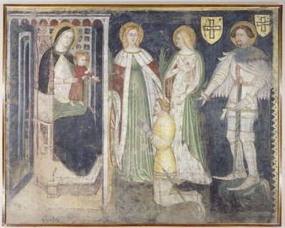 Aziz Catherine, Aziz Ursula, Aziz George ve Patron ile Madonna ve Çocuk, Chur Theodoric by Simone da Corbetta