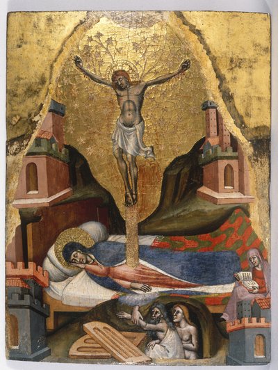 The Dream of the Virgin, c.1365–80 (yumuşak ahşap panelde yumurta tempera ve yaldız) by Simone dei Crocifissi