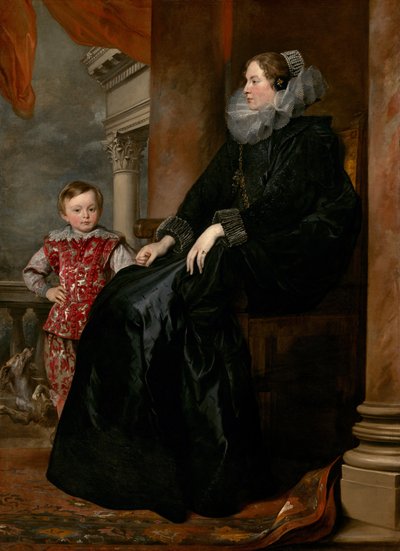 Cenevizli Bir Soylu Kadın ve Oğlu by Sir Anthony van Dyck