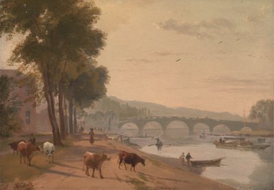 Thames Nehri üzerindeki Richmond Köprüsü'nden bir görünüm by Sir Augustus Wall Callcott