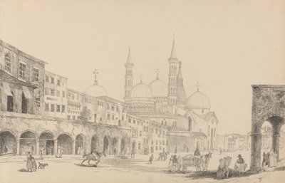 Tirol ve İtalya'da 30 Görünümden oluşan Albüm: Saint Antonio Kilisesi - Padua 3.r Kasım 1840 by Sir Charles D