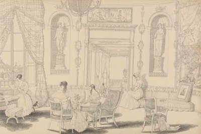 Tirol ve İtalya'da 30 Görünümden oluşan Albüm: Casino Pecori'deki Dairesel Boudoir 10 Ekim 1841 by Sir Charles D