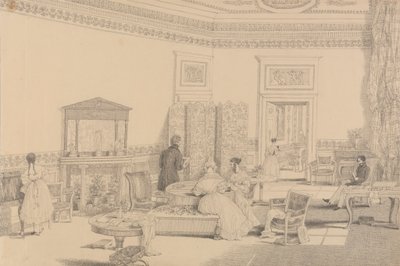 Tirol ve İtalya'da 30 Görüntüden Oluşan Albüm: Salon, Casino Pecori 12 Ekim 1841 by Sir Charles D