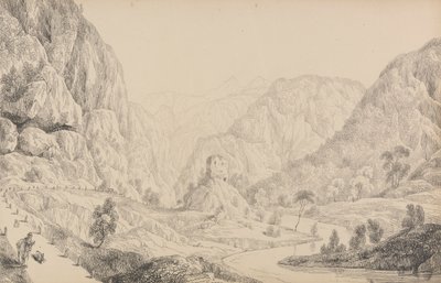 Tirol ve İtalya'da 30 Görüntüden oluşan Albüm: Mittenwald yakınlarındaki Eisak'ta Görüntü, 27 Ekim 1840 by Sir Charles D