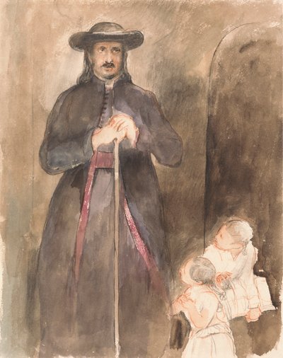 İki Çocuklu Bir Rahip by Sir David Wilkie