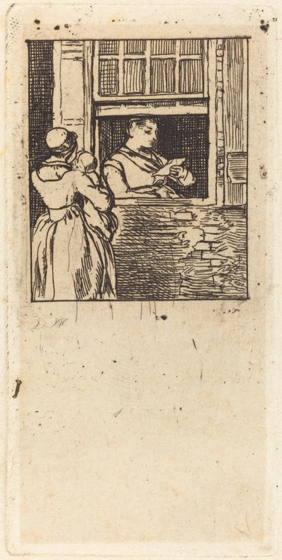 Pencerede Bir Mektup Okuyan Kadın by Sir David Wilkie