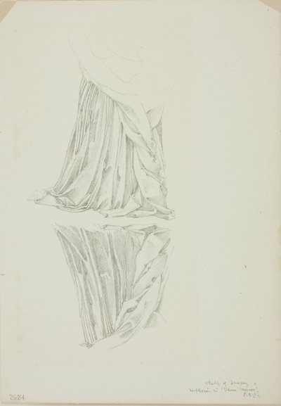 Draped Figür ve Yansıma, Mirror of Venus için çalışma by Sir Edward Burne Jones