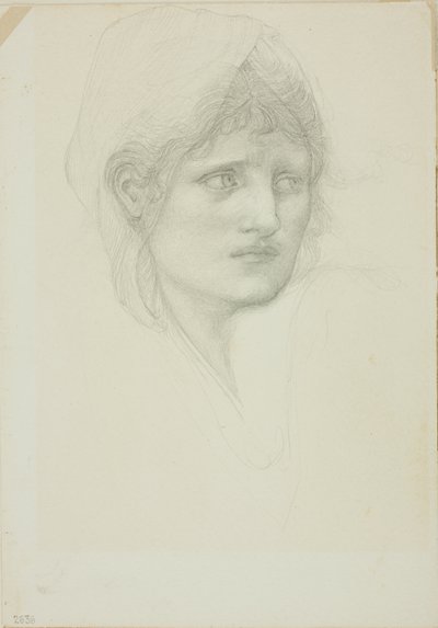 Dökümlü Baş, Sağa Bakan Gözler by Sir Edward Burne Jones
