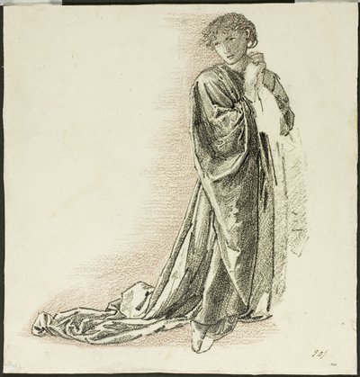 Diz çökmüş dökümlü figür by Sir Edward Burne Jones
