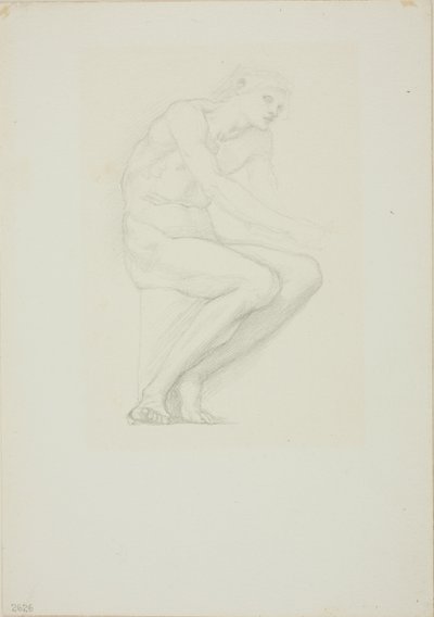Oturan Erkek Çıplak by Sir Edward Burne Jones